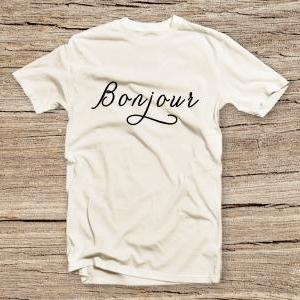 Pts-136 Bonjour T-shirts, Fashion Shirts, Cute..
