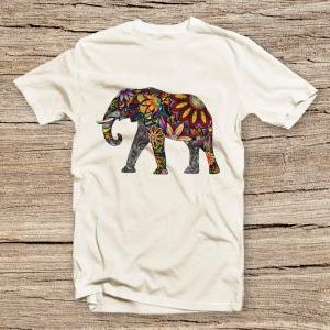 Pts-161 Vintage Elephant Shirt, Abstract Elephant,..