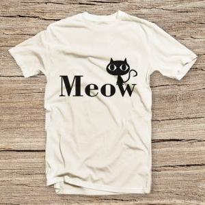 Pts-031 Meow T-shirt, Cute Cat T-shirt, Fashion..