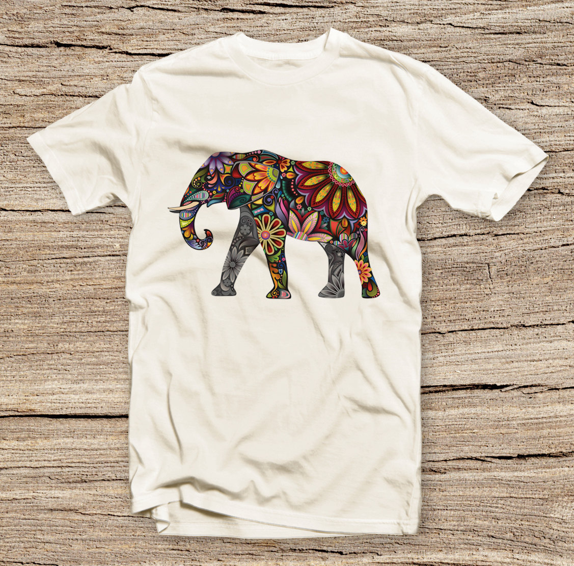 Pts 161 Vintage Elephant Shirt Abstract Elephant World Traveler