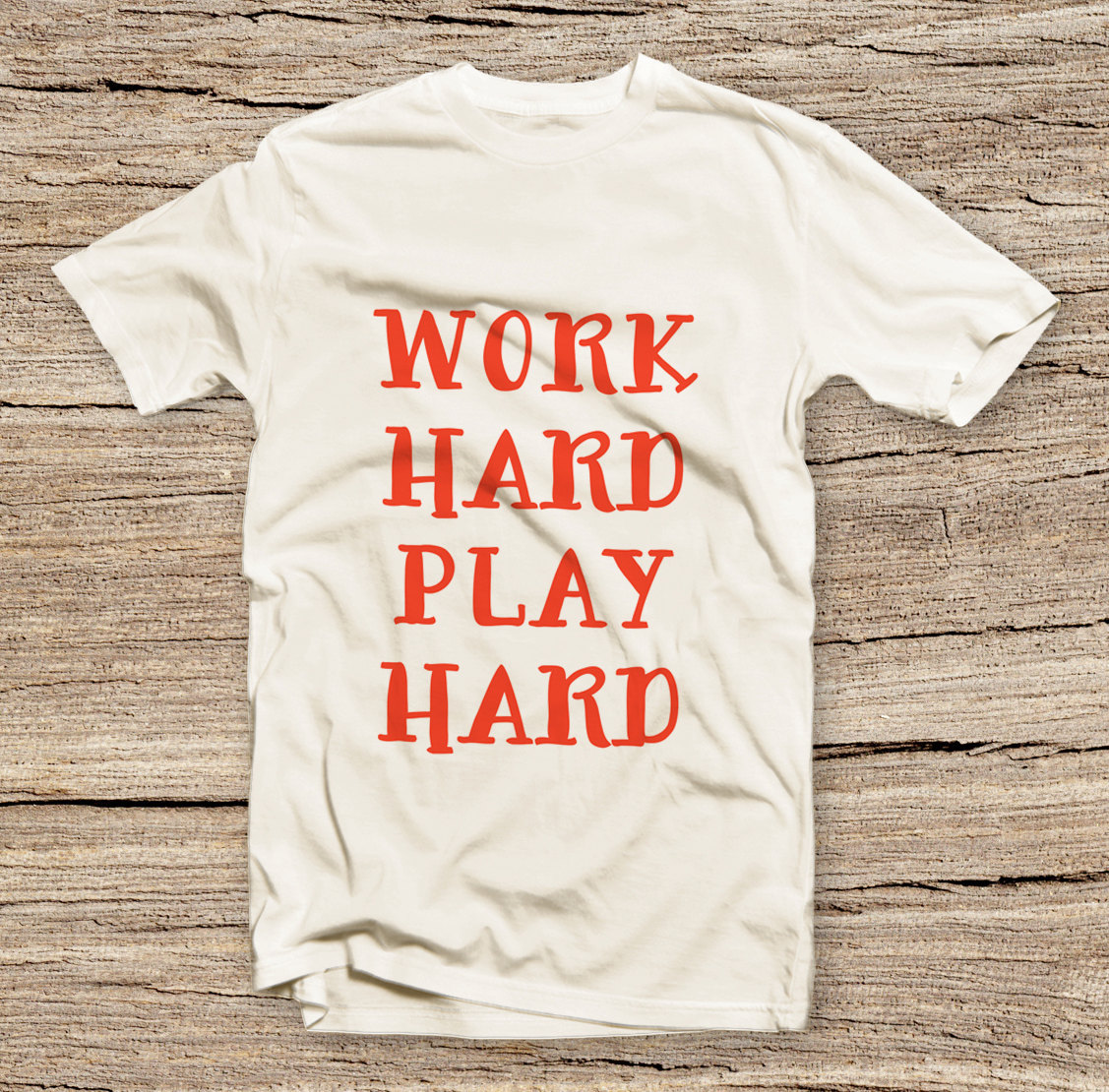 Pts-047 Work Hard Play Hard, Fashion Style Printed T-shirt
