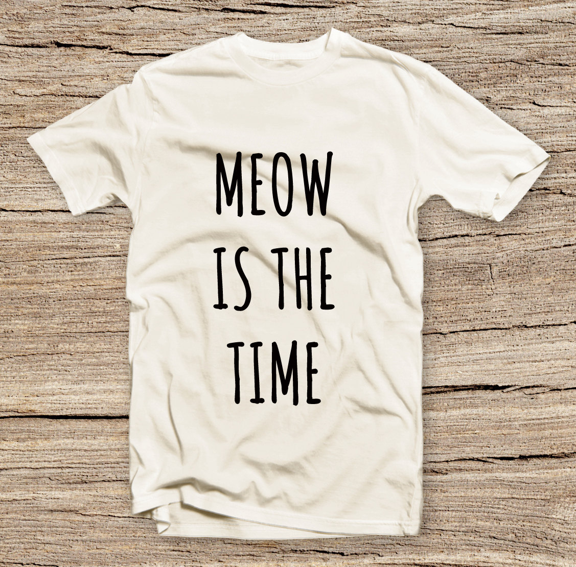 Pts-145 Meow Is The Time Style T-shirt, Unisex Tee, Fashion Printed T-shirt