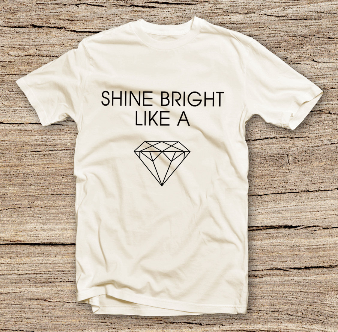 Pts-171 Letters Diamond Print T-shirt, Shine Bright Like Diamon Rihanna Fashion Shirts, Funny T-shirt, Cute T-shirts, Cool T-shirts