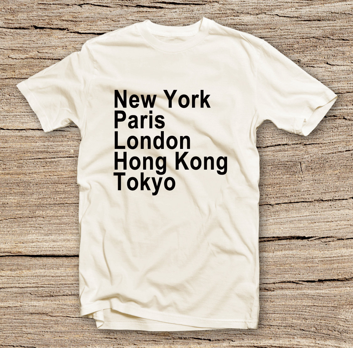 Pts-173 The Cities T-shirt York Hong Kong Paris London Tokyo, Fashion Shirts, Funny T-shirt, Cute T-shirts